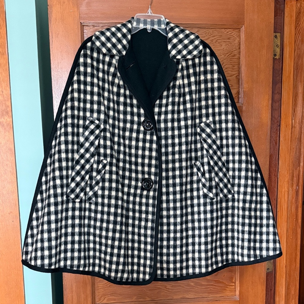 Black and White Checkered Cape